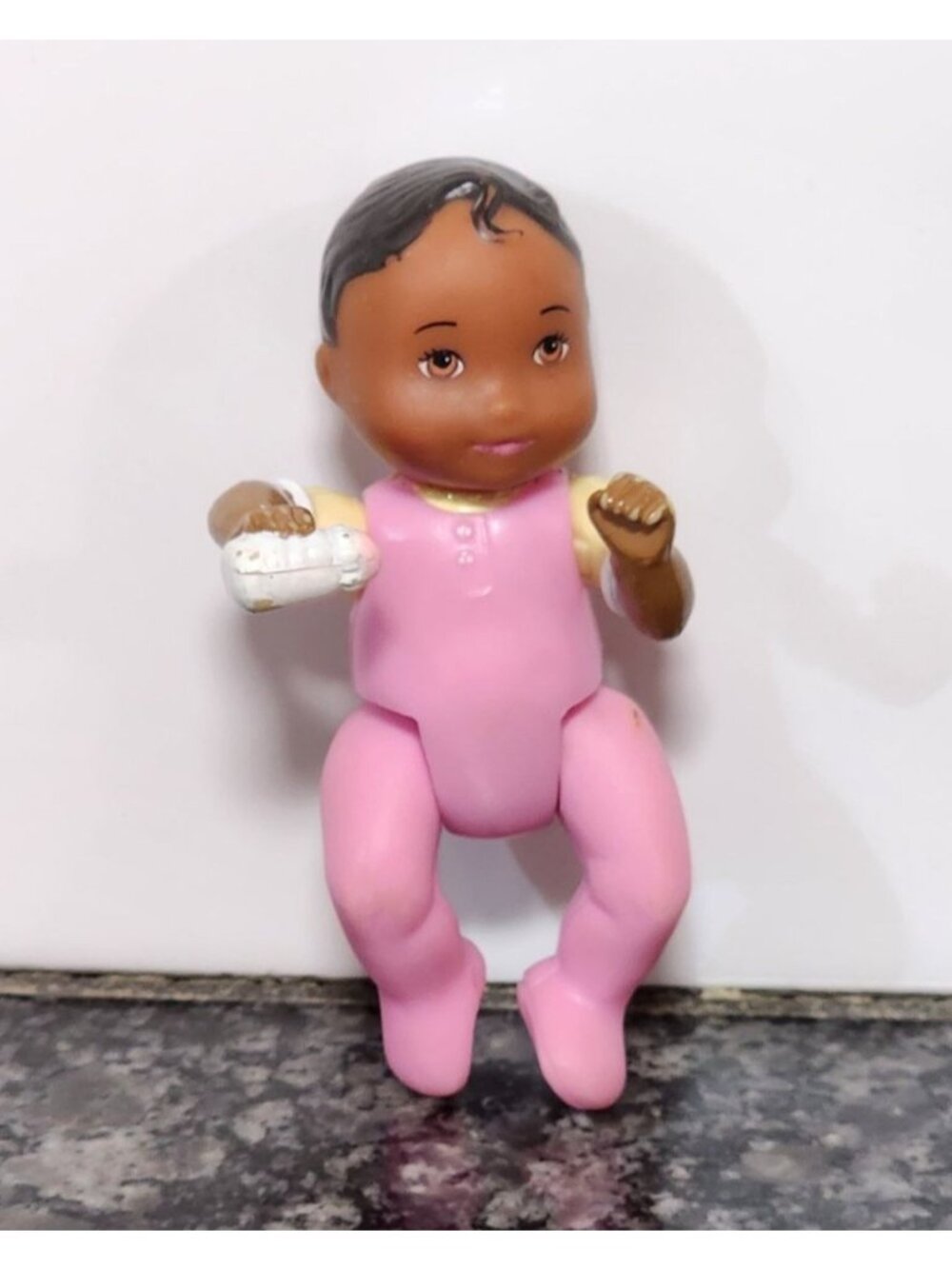FISHER PRICE LOVING FAMILY AFRICAN AMERICAN PINK BABY GIRL TWIN YELLOW SLEEVES